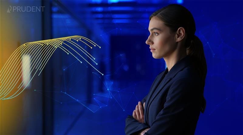 Professional consultant exploring digital business technology trends